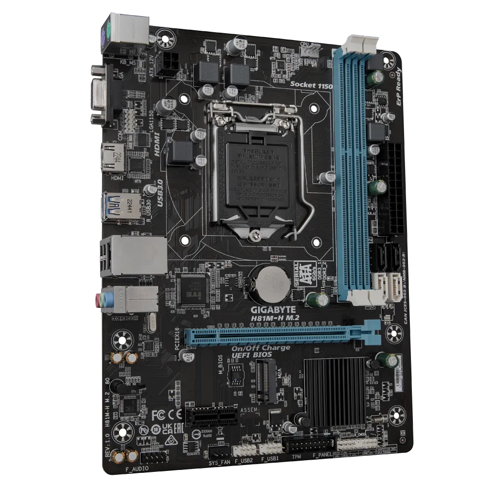 Gigabyte H81M H M.2 DDR3 Motherboard For Intel 4th Gen view 4